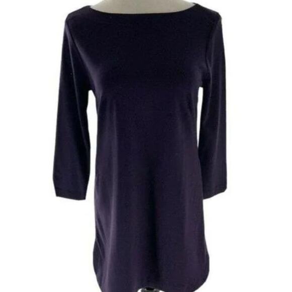 J Jill Tunic Dress Womens S 3/4 Sleeve Knit Stretch Minimalist Preppy Pullover - Picture 4 of 8
